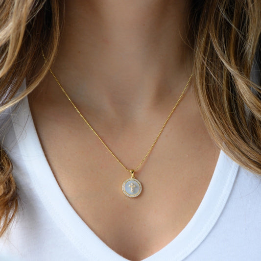 Mother of Pearl Cross Necklace