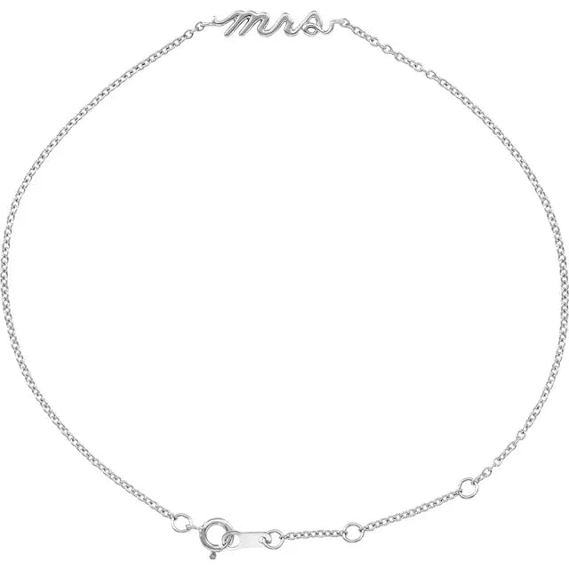 Lowercase Script Mrs Bracelet