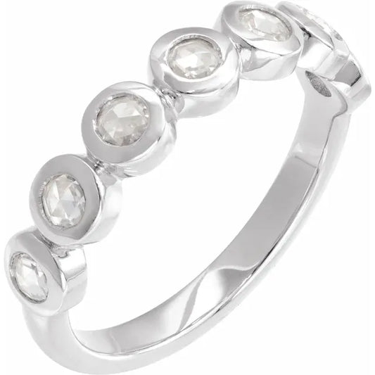 Rose-Cut Lab-Grown Moissanite Stackable Ring