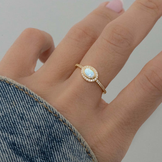 Opal Halo Ring