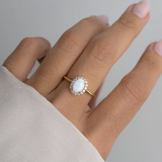 Opal Halo Ring