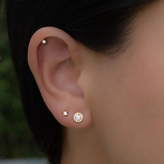 Opal Halo Studs