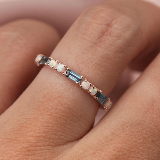 London Blue Topaz & Opal  Band
