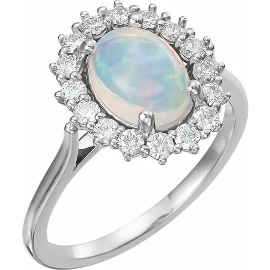Opal Halo Ring