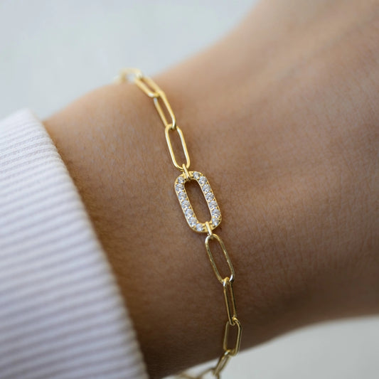 Accented Charm Paperclip Bracelet