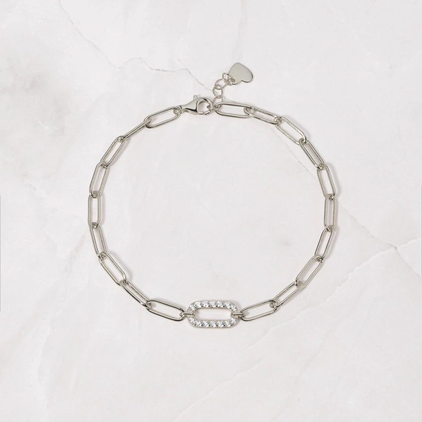 Accented Charm Paperclip Bracelet