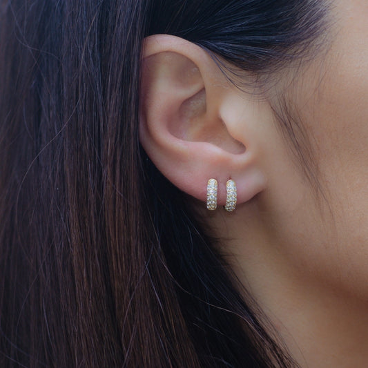 Chunky Pavé Huggies