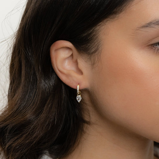 Tear Drop Charm Huggies