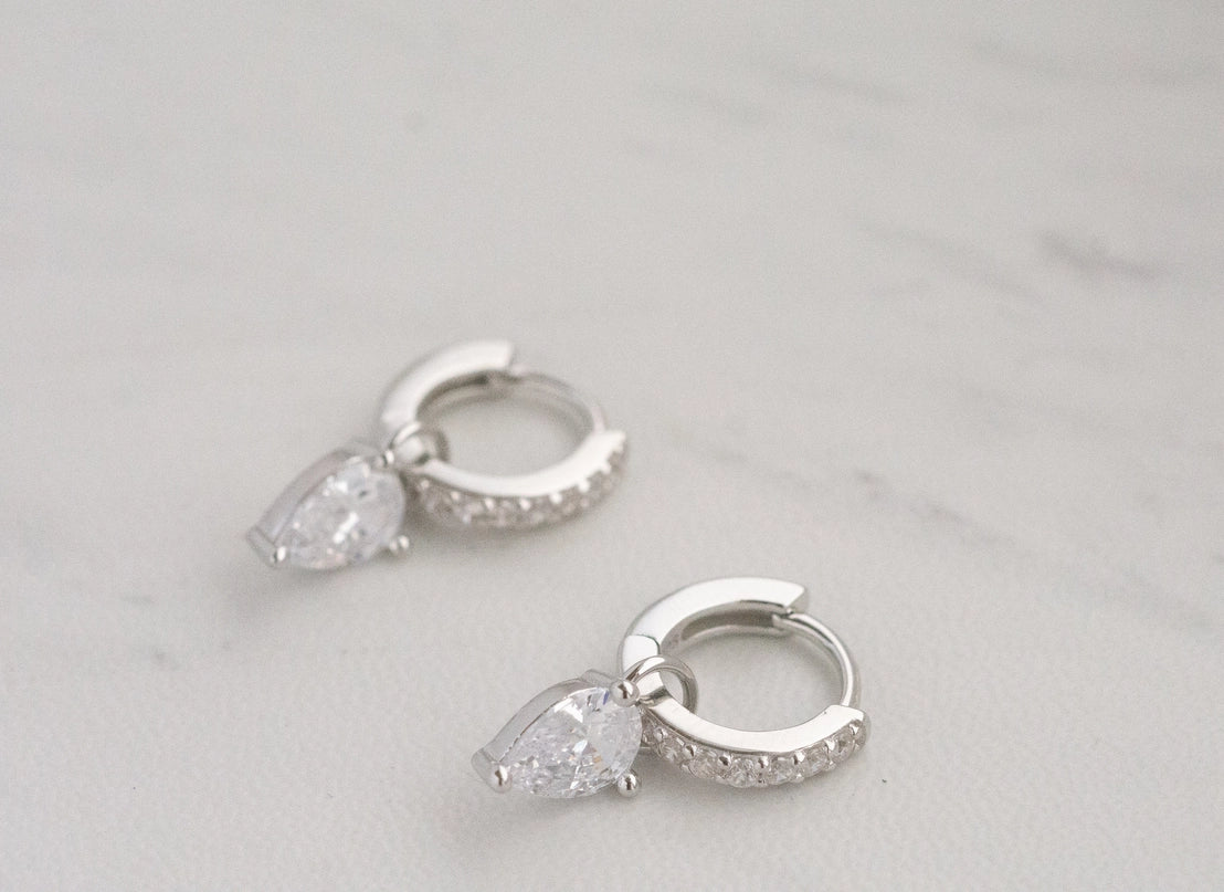 Tear Drop Charm Huggies