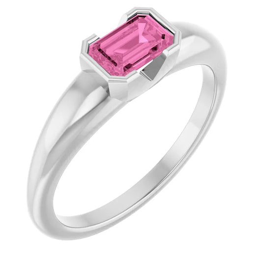 Lab-Grown Pink Sapphire Ring