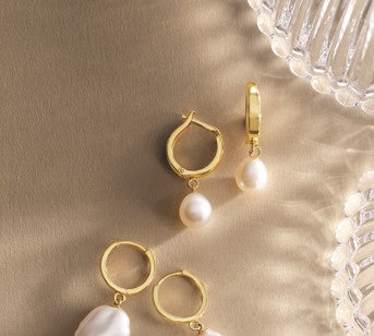 Freshwater Pearl Hoop Earrings