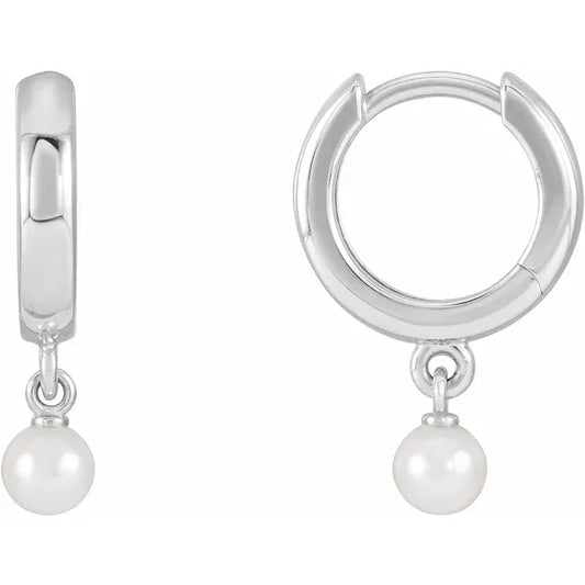 Petite Pearl Hoop Earrings