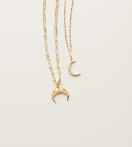 Crescent Moon & Stars Necklace