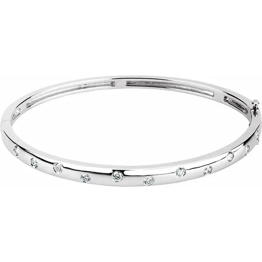 Scattered Lab-Grown Diamond Bangle Bracelet