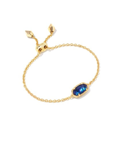 ELAINA DELICATE CHAIN BRACELET GOLD NAVY ABALONE