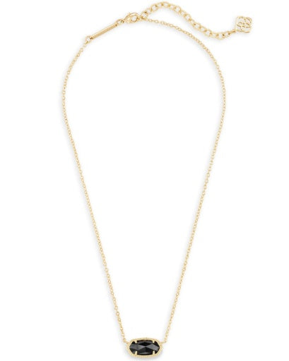 ELISA SHORT PENDANT NECKLACE GOLD BLACK