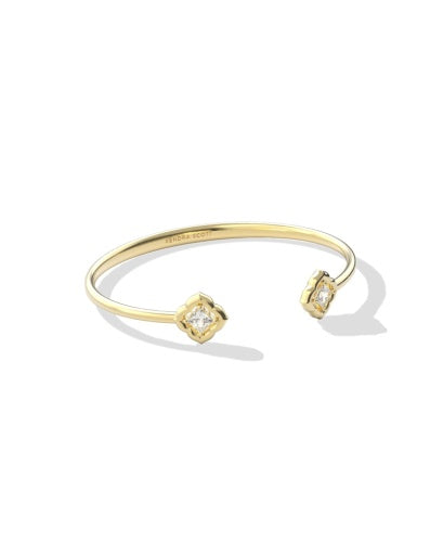 MALLORY CRYSTAL CUFF BRACELET GOLD WHITE CZ S/M