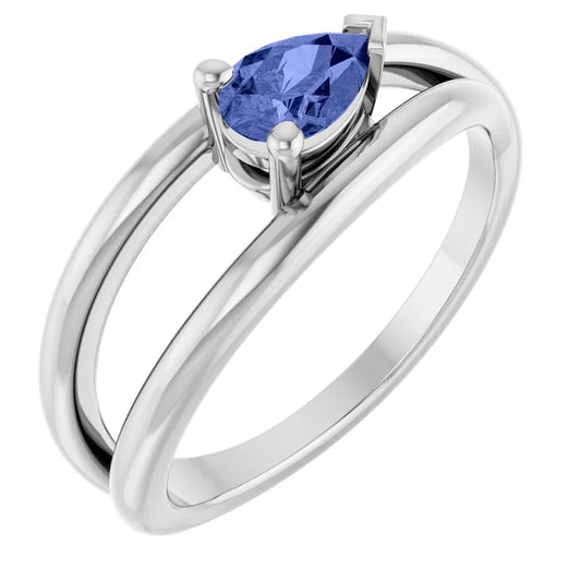 Natural Tanzanite Negative Space Ring