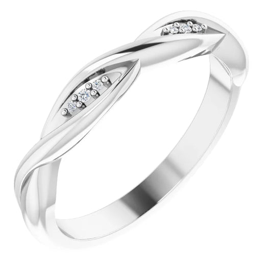 Diamond Twist Stackable Ring