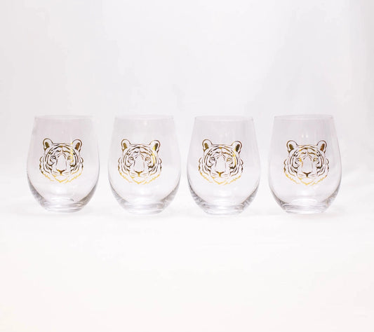 Go Get Em Tiger Wine Glass Gift Set