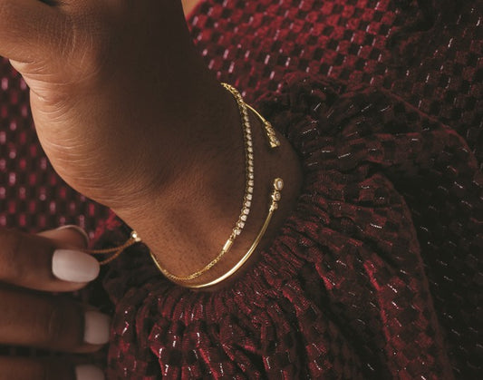 Milgrain Diamond Cuff Bracelet