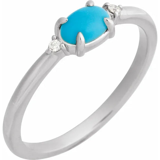 Turquoise and Diamond Ring
