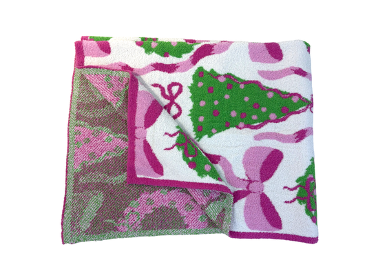 Holiday Wreaths and Trees Throw Blanke