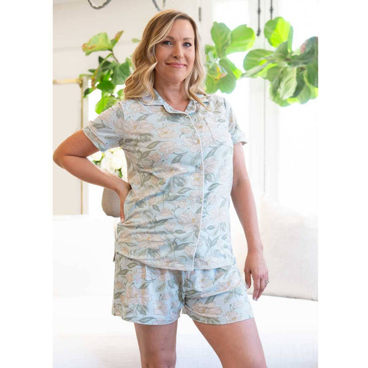 Magnolia Short Sleeve Button Up Sleep Shirt