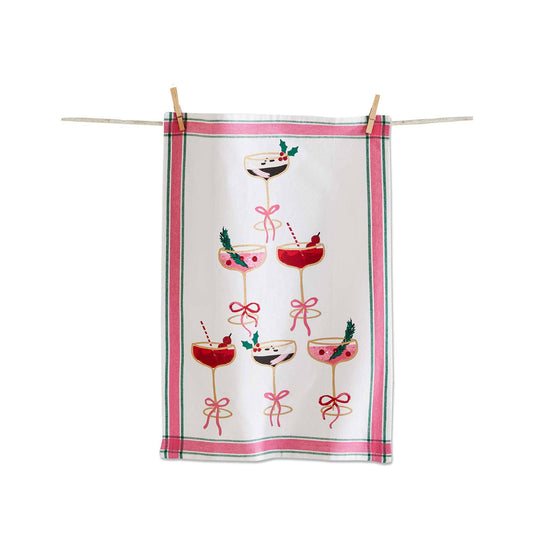 Christmas Cocktail Tower Dishtowel
