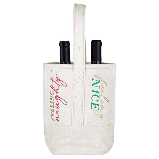 Double Bottle Wine Tote - Naughty Nice