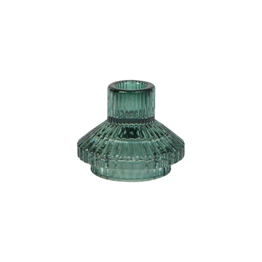 Small Sage Green Glass Candle Holder