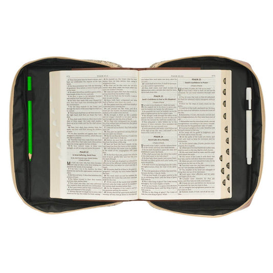 Bible Cover Fashion Cream/Brown Floral