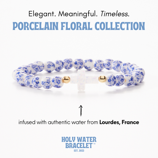 Holy Water Bracelet - Porcelain Cross