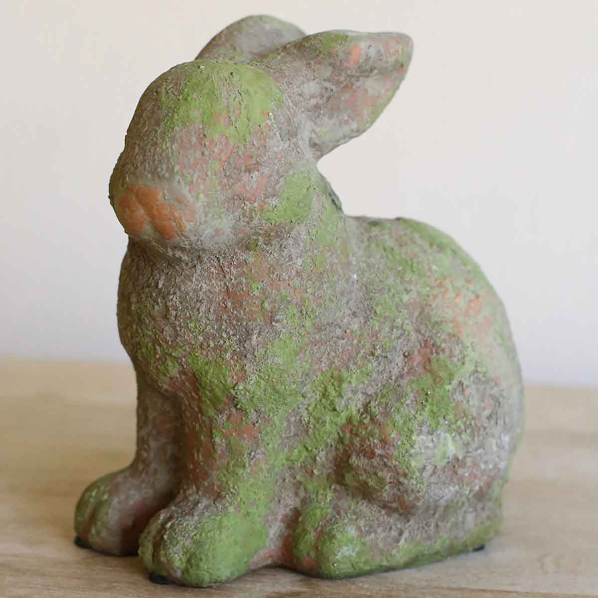 Terracotta Sitting Bunny Decor Antique Green
