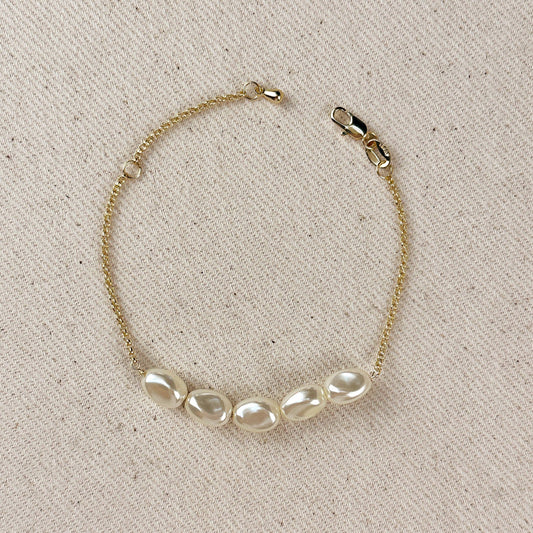 18k Gold Filled Baroque Pearls Bracelet