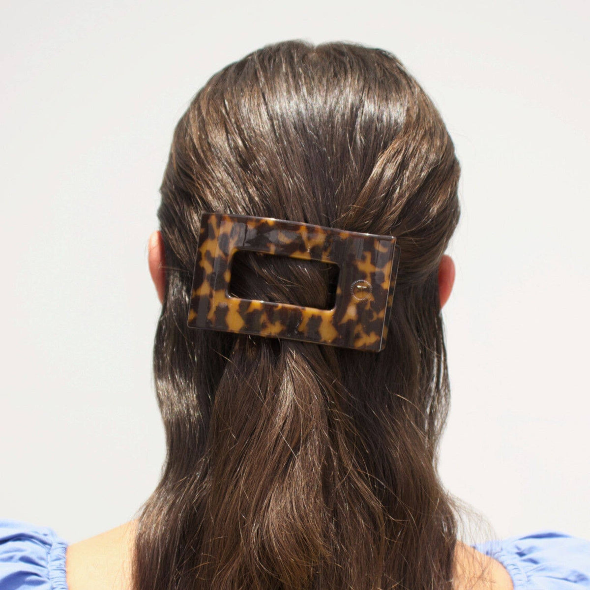 Tortoise | Medium | Flat Rectangle Hair Clip
