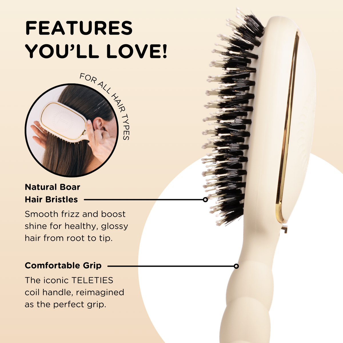 Boar Brush | Full Size | Tan