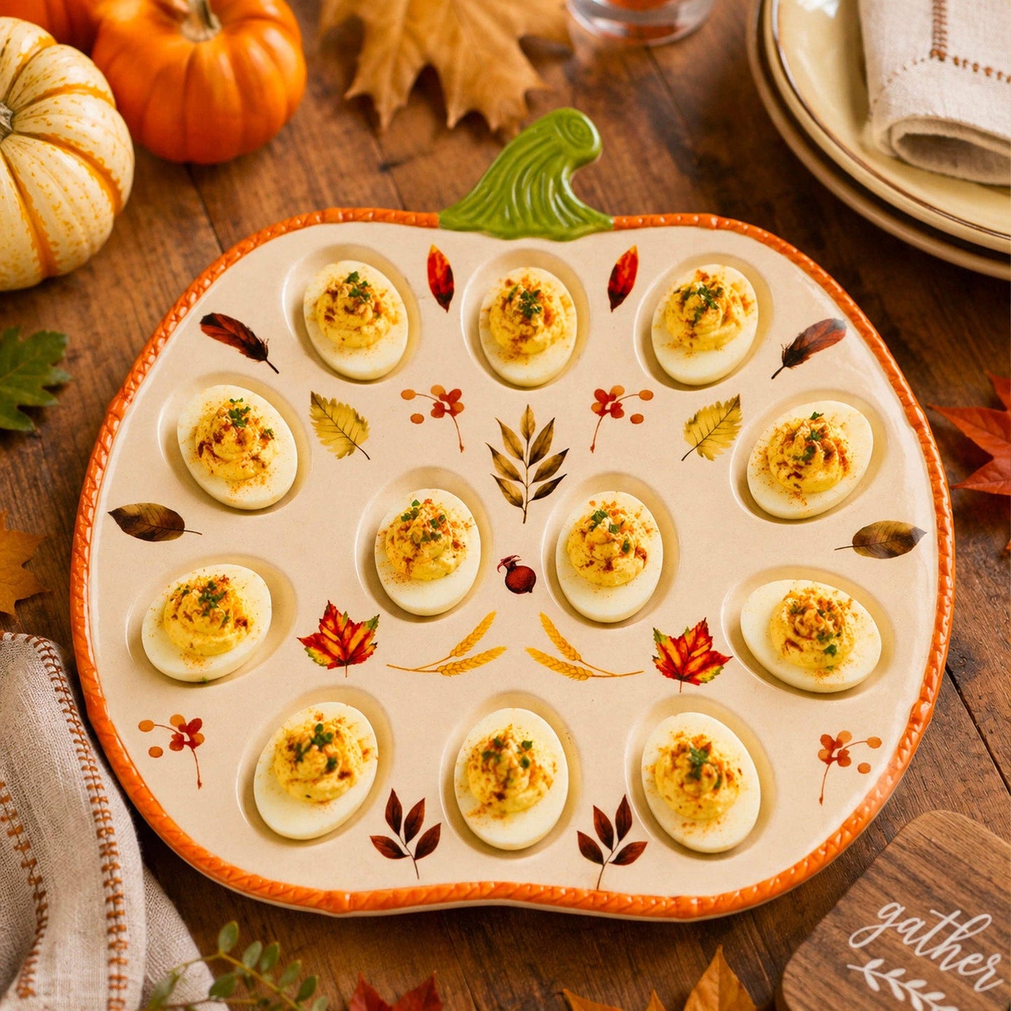 Harvest Pumpkin Egg Platter