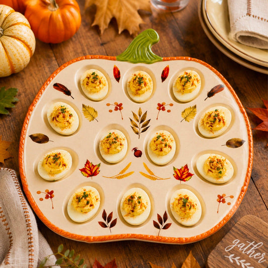 Harvest Pumpkin Egg Platter