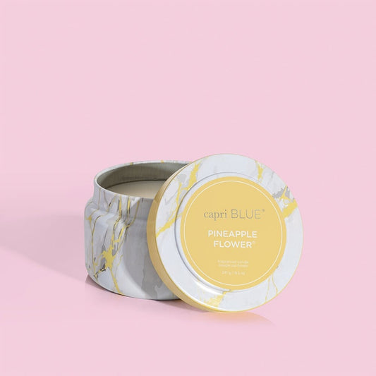 PINEAPPLE FLOWER MODERN MARBLE PRINTED TRAVEL TIN, 8.5 oz