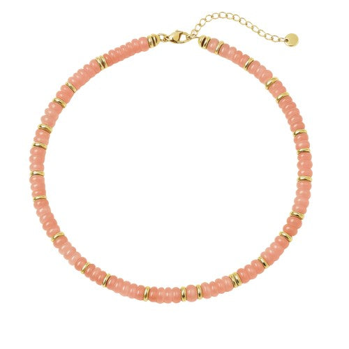 Pink Stone Beaded Necklace