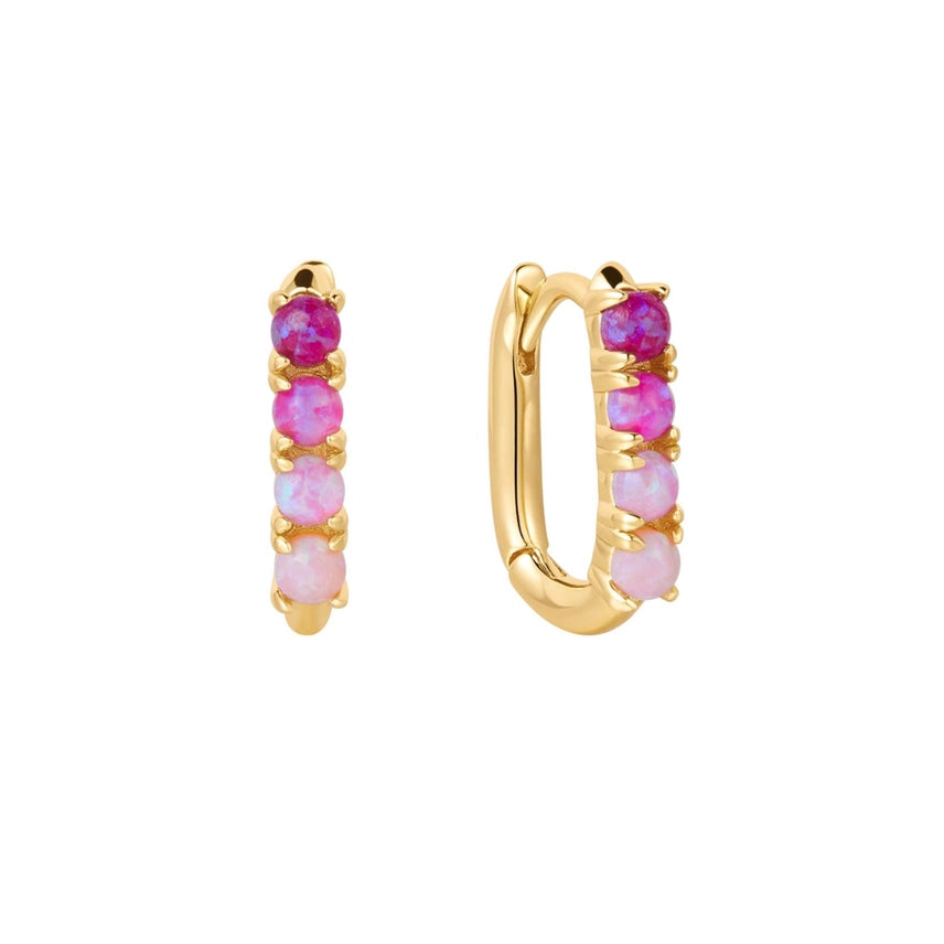 Pink Ombre Elongated Hoops
