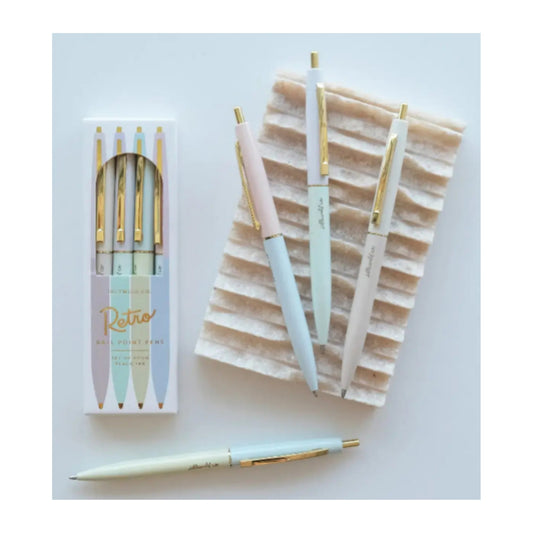 Pastel Rainbow Retro Pen Set