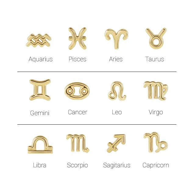 Zodiac Sign Stud Earrings