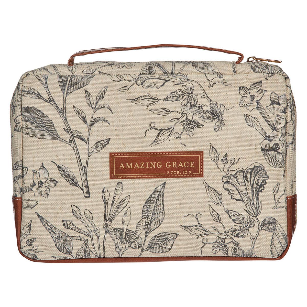 Bible Cover Fashion Cream/Brown Floral