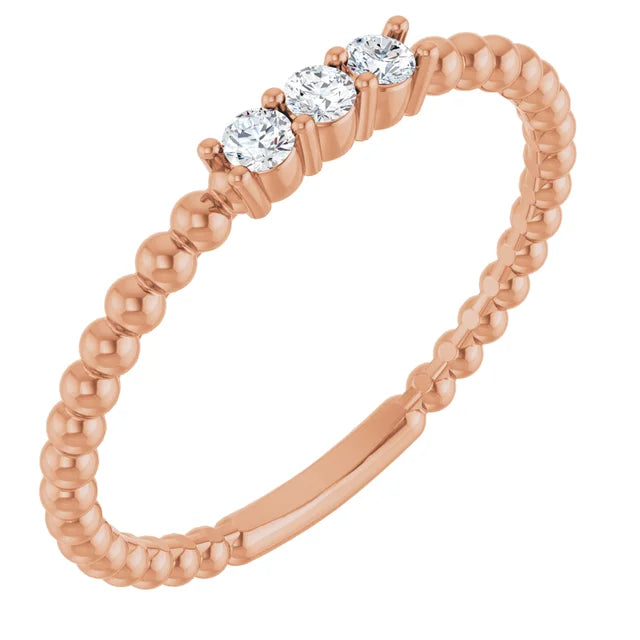 Diamond Beaded Stackable Ring