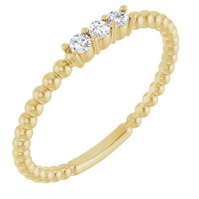 Diamond Beaded Stackable Ring