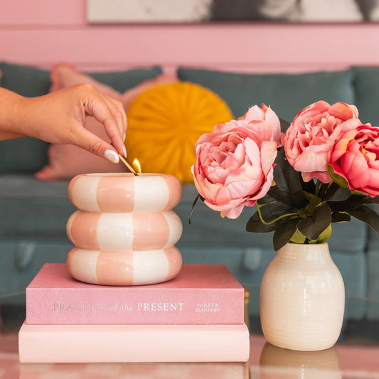 Sweet Grace Collection Candle - Pink Checker
