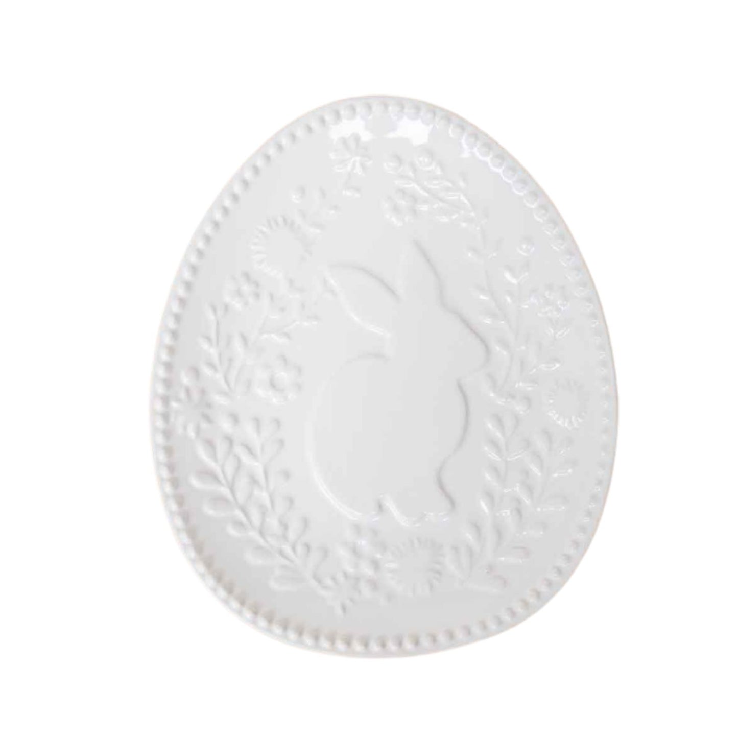 Embossed Floral Bunny Plate