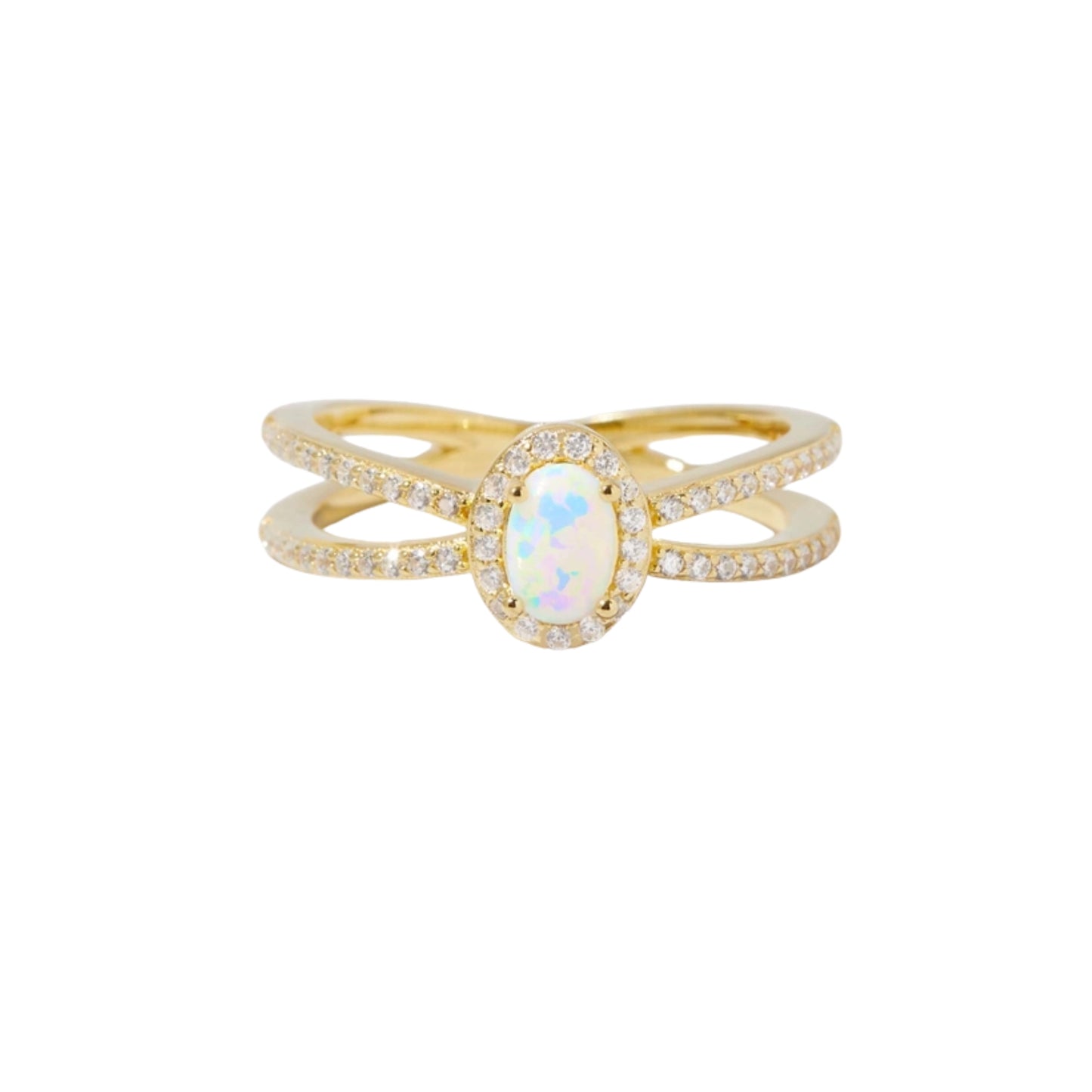 Criss-cross Opal Ring